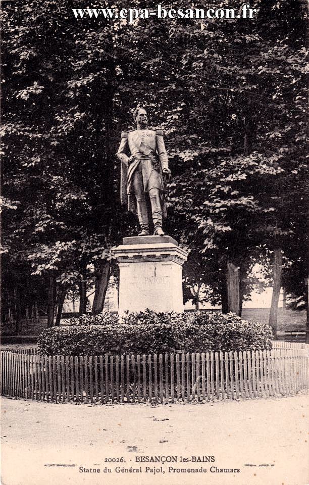 20026. - BESANÇON-les-BAINS - Statue du Général Pajol, Promenade Chamars